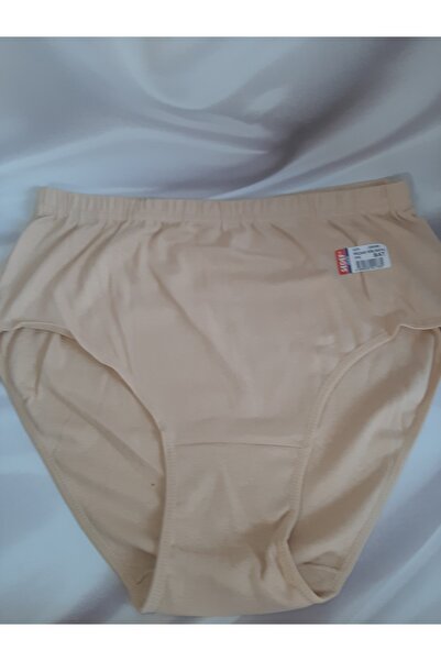 Butik Skin-Colored High-Waisted Ribbed Plus-Size Women's Panties