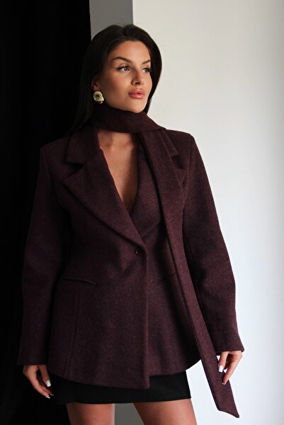 Julidress Premium Design Cashmere Jacket with Shawl Detail (with Belt) and Lining