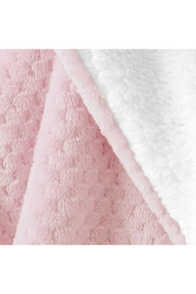 Amelia Home Patura in relief jacquard cu motiv modern, Shleepy, 400 g/m2, 220x240 cm, roz pudrat