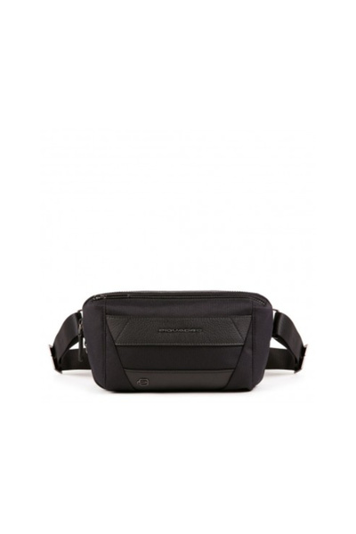 PIQUADRO , Trakai, Leather Fanny Pack, Black, 27 x 14.5 x 7.5 cm, For Men