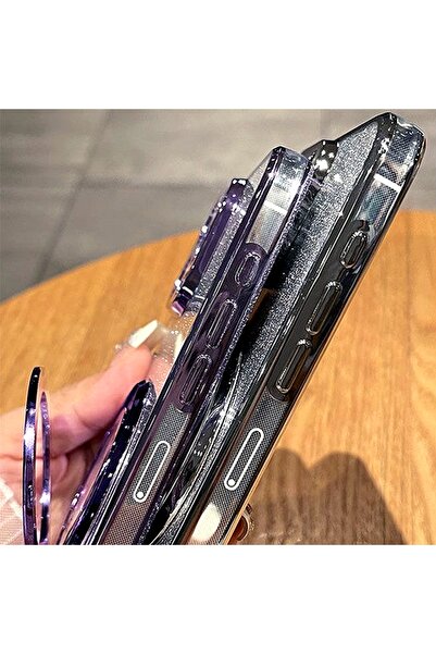 Generic Magnetic Glitter Case for Honor Magic 8 Pro 5G，Sparkly Stand，Makeup Mirror，Gradient Shockproof Cover