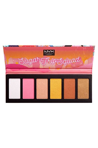 NYX Paletă iluminatoare cu strălucire, Sugar Trip Squad, fără cruzime, 01, SQ...