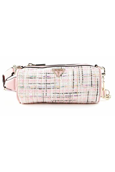 Guess Manhattan, Polyester, Shoulder bag, Textile crossbody bag, Pink tweed, For women