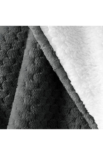 Amelia Home Jacquard embossed blanket with modern motif, Shleepy, 400 g/m2, 220x240 cm, dark gray