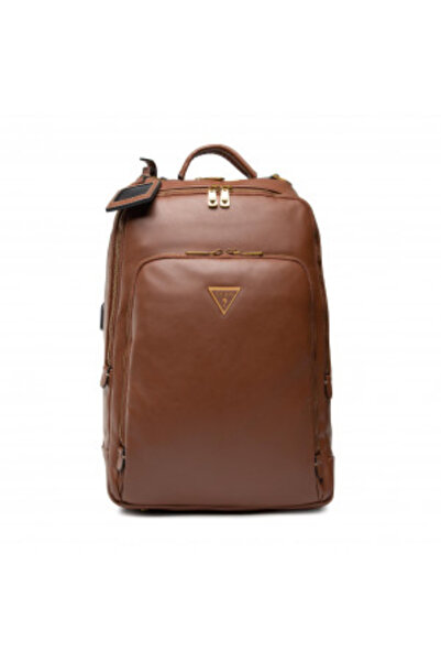 Guess , Scala, Synthetic Leather, Textile Backpack, Brown, For Men, 27.5 x 42.5 x 13 cm