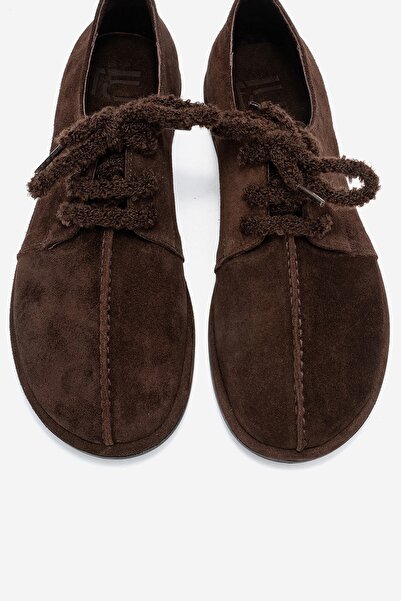 LuviShoes Denora Brown Suede Genuine Leather Women's Casual Shoes