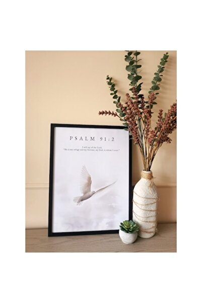 OEM Pictură cu mesaj creștin Psalmul 91:2 42cm x 32cm Negru