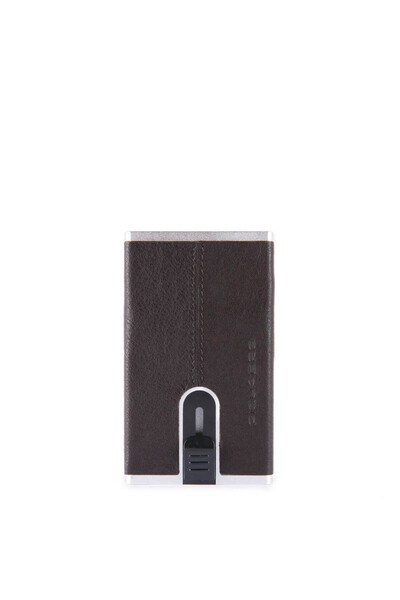 PIQUADRO , Piquadro, Leather Card Holder, Square Sliding System, Brown, Unisex