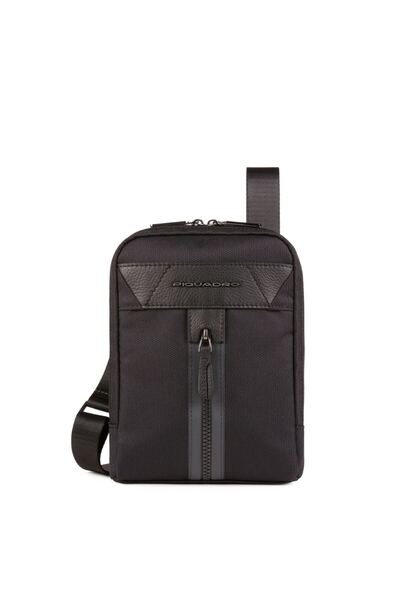 PIQUADRO Trakai, Geantă de umăr, Geantă crossbody din material textil, Negru,...