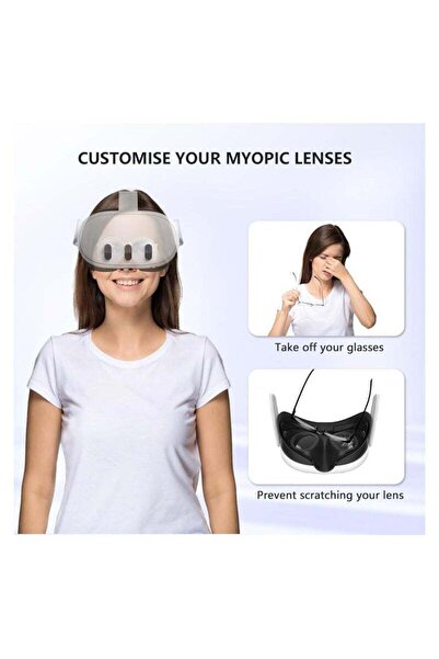 Generic Anti-Blue Lens Frame Compatible with Meta Quest 3 — Lens Protector & Glasses Spacer