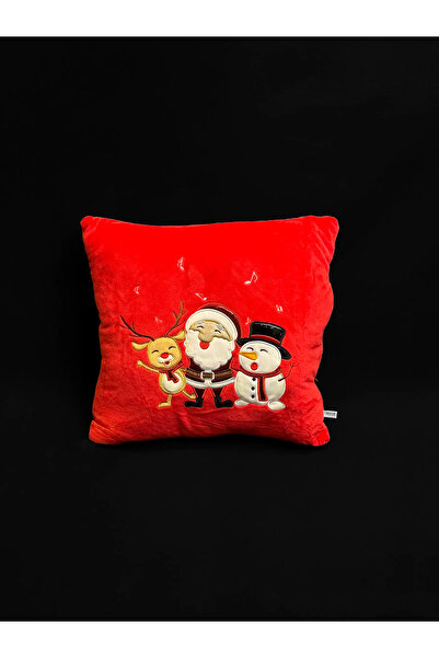 naniland.ro Pernă pătrată Moș Crăciun, ren și om de zăpadă