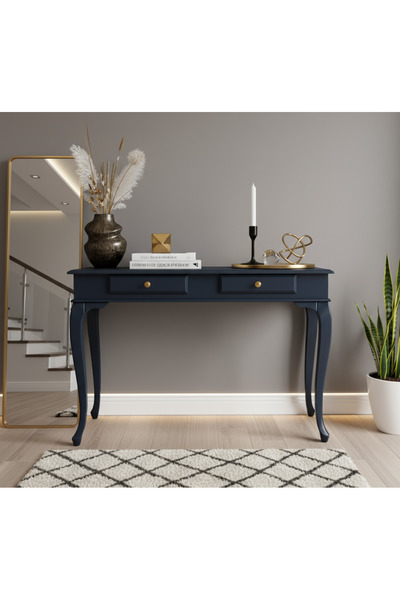 Wooding Mobilya 100 Cm Masif Lükens Lacivert Ceviz Dresuar