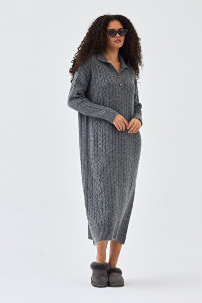 QANU Φόρεμα πλεκτό Lalezar Γκρι