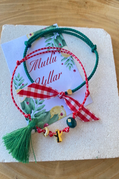 Shepidi 2-Pack Angel Tassel Ribbon Bead Marteniçka Lucky Bracelet