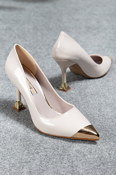 Mc vay Shoes Sila Closed Patent Leather Special Design Unbreakable Gold Steel Toe Thin Heeled Women's Stylish Stiletto