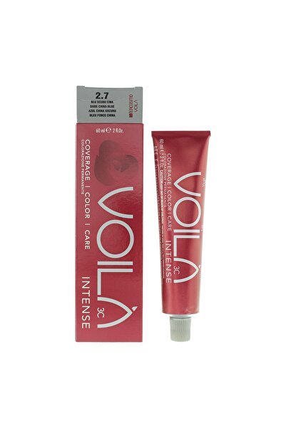 Intercosmo , Voil�� 3C Intense, Aqua, Permanent Hair Dye, 2.7 Dark China Blue, 60 ml