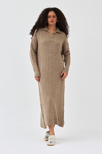 QANU Lalezar Knitwear Dress Mink