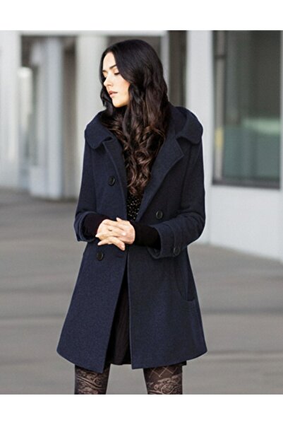 Mothermood Yaka Detaylı Büyük Düğmeli Kaşe Kaban