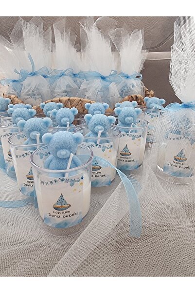 bn.starlights Ayıcıklı Bardak Hediyelik Mum-10 adet