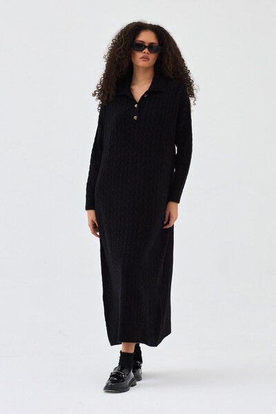 QANU Lalezar Knitwear Dress Black