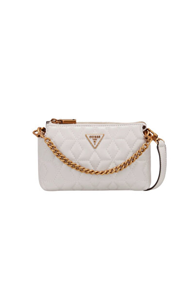 Guess , Elenia, Mini, Textile Crossbody Bag, Stone, QB867772, For Women