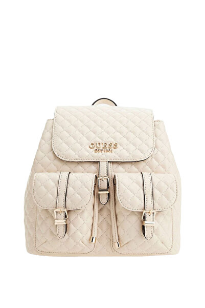 Guess Guess, Adam Flap, Polyurethane, Textile Backpack, Stone, For Women