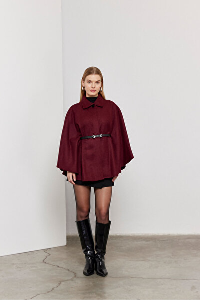 SevdeUgur Burgundy Oversized Poncho / Hijab Tunic - Sevde Ugur