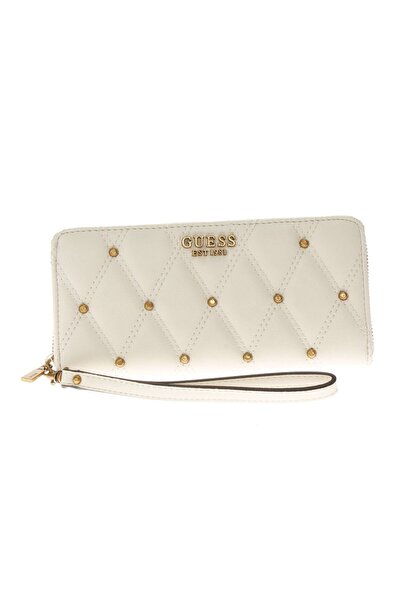 Guess Guess, Guess, Textile Wallet, SLG Large Zip, SWQS8553460, Ivory, For Women