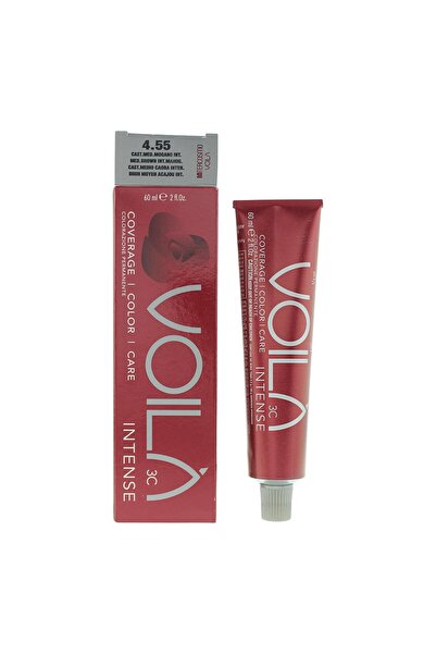Intercosmo , Voil�� 3C Intense, Permanent Hair Dye, 4.55 Medium Brown Intense Mahogany, 60 ml