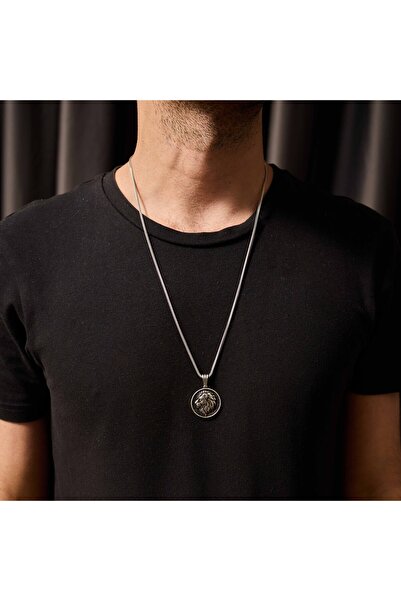 Umut silver 3D Aslan Figürlü 925 Ayar Gümüş Kolye Ucu