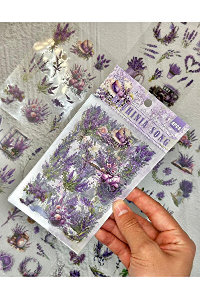 ZeCo Collection مجموعة ملصقات لافندر دريم مكونة من 6 أوراق/ملصقات/ملصقات/دفتر يوميات