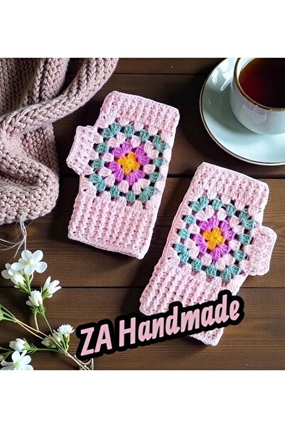 ZAHandmade Hand Knitted Crochet Colorful Gloves