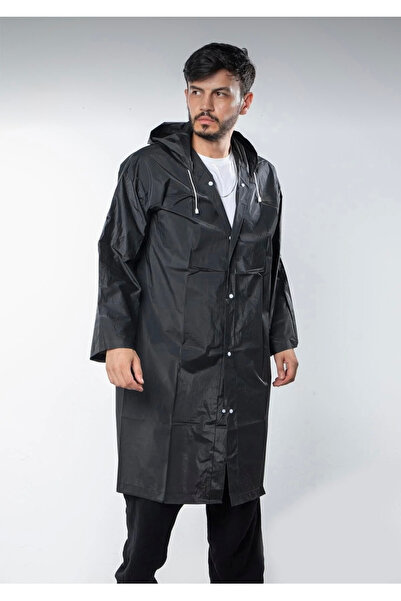 DEV 3 ADAM Unisex Women-Men Waterproof Windproof Raincoat with Snap Fasteners Hooded