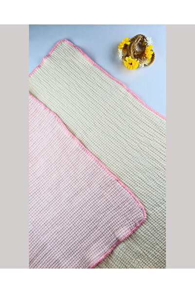 Asliva fashion Asliva 100% Cotton Baby Blanket Powder Pink/Light Blue Double Sided 95X84 cm