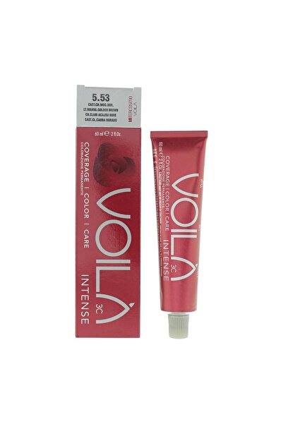 Intercosmo , Voil�� 3C Intense, Permanent Hair Dye, 5.53 Light Mahogany Golden Brown, 60 ml