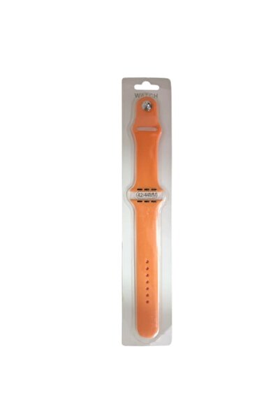 Bibilel Curea din silicon pentru Apple Watch, compatibilă cu 42/44 mm, portoc...