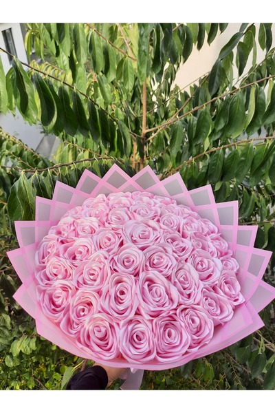 BUKET DÜNYASI 41 Li Led Işıklı Solmayan Gül Buketi Pembe Gül Dışı PEMBE Istem...