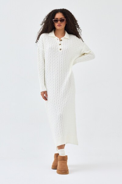 QANU Lalezar Knitwear Dress White