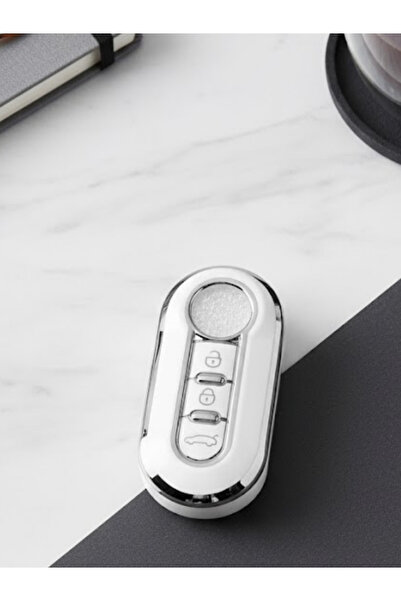 Lanitra Fiat Doblo Fiorino 500 Punto Bravo Ducato Boxer Jumper Uyumlu 3 Buton Nano Anahtar Kılıfı Beyaz