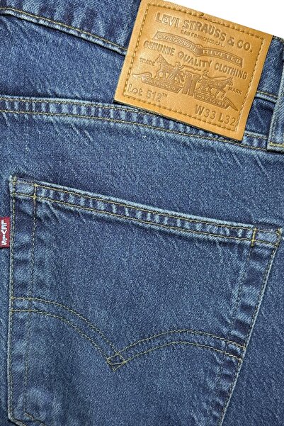 Levi's 512 Ανδρικό τζιν παντελόνι με κανονική μέση, λεπτό και στενό, σκούρο μπλε