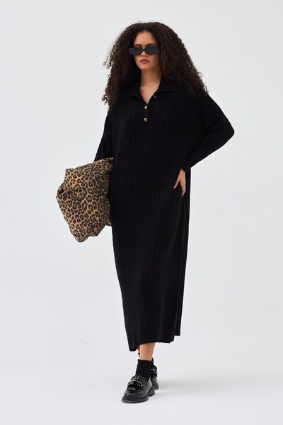 QANU Lalezar Knitwear Dress Black