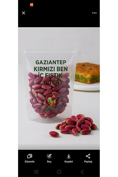 Markasız ucuz GAZİANTEP KIRMIZI BEN İÇ FISTIK 150 GR Kadayıf ve Tatlı Yapımına Uygun