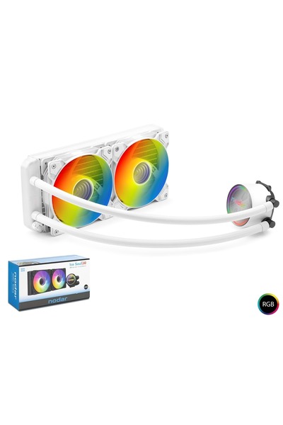 NODAR مروحة معالج بتبريد سائل ND2504 ARGB مقاس 240 ملم - أبيض