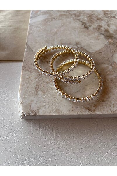 ELENOR Kadın Kalp Detaylı Zirkon Taşlı Ayarlanabilir Çelik Bileklik