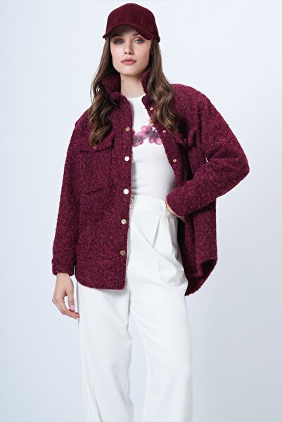 VAGGON Buklet Textured Oversized Shirt Jacket