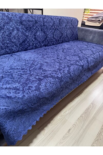 OSIO Daisy Non-Slip Velvet Sofa Cover with Sponge Base 170X210 cm Navy Blue
