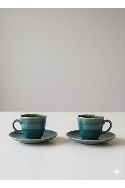 AENLINE HOME 2'li Özel Tasarım Kahve Fincan Seti / Seramik El İşi Espresso Türk Kahvesi Fincanı