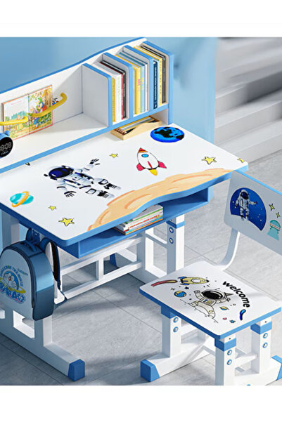 OEM Set De Birou Cu Scaun pentru Copii, Cadru Metalic, Înălțime Reglabilă, Birou 70x45x60 cm, Bleo