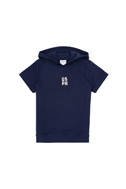 U.S. Polo Assn. Erkek Çocuk Lacivert Kısa Kollu Kapüşonlu Sweatshirt 50325170...