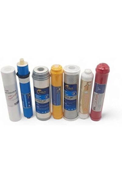 Generic طقم استبدال فلتر التناضح العكسي المنزلي بسبع مراحل - غشاء RO مع مُعاد تمعدن قلوي